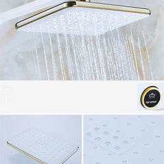 Regenbrausesystem – Messing Weissgold – Badezimmer Eleganz
