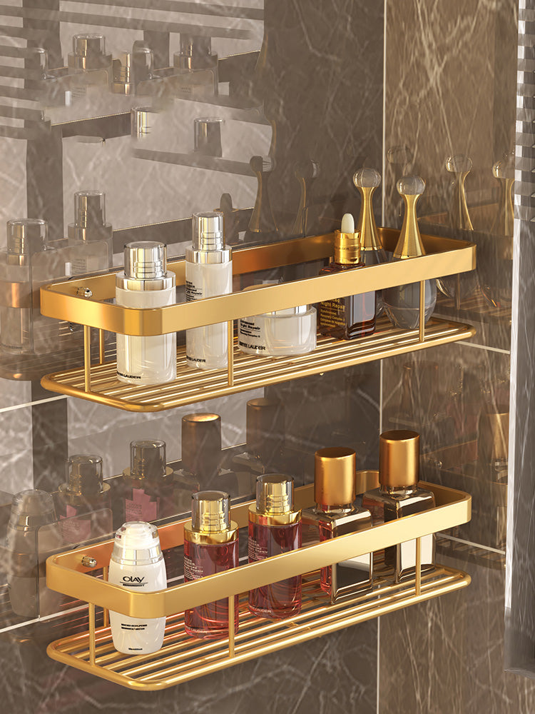 Goldenes Badezimmerregal – Eisen Wandmontage – 42cm