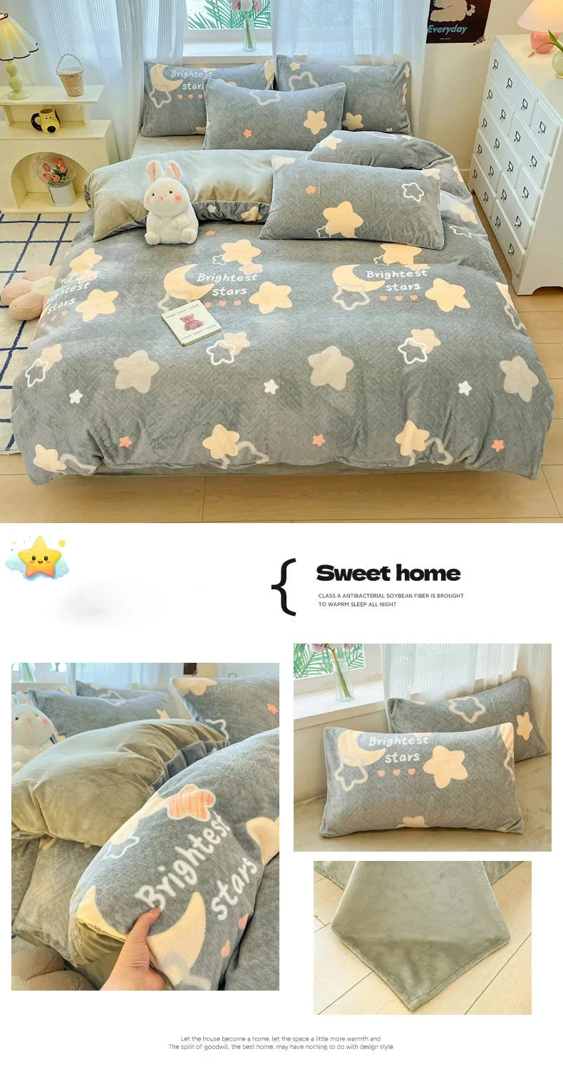 Fleece Bettbezug aus Polyester im modernen Stil, Farbe: tianlemeidile, Grösse: 200x230cm