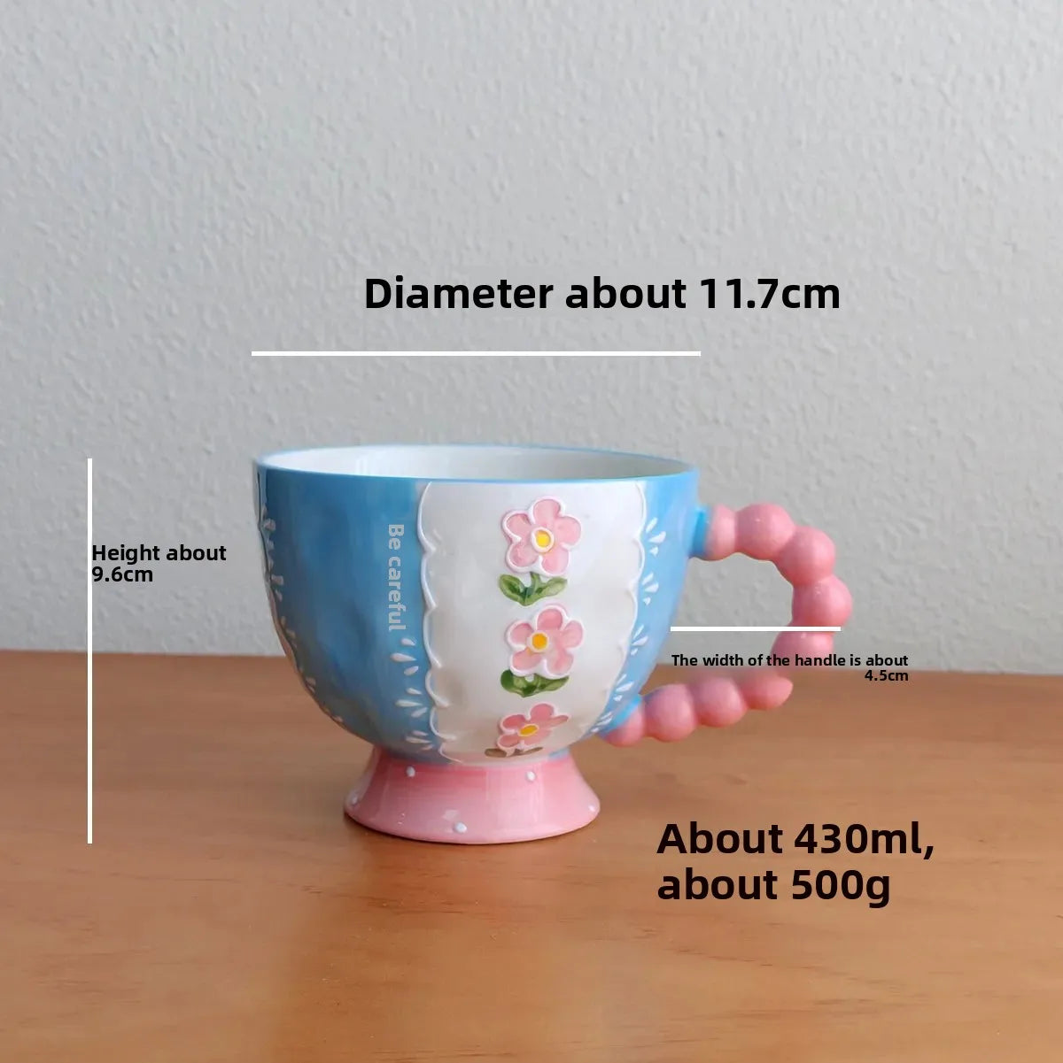 Handbemalte Keramiktassen – 430ml – Frühstücksgenuss