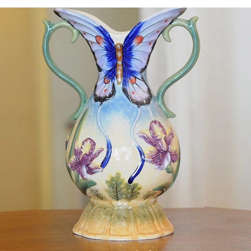Orchideen Keramikvase – Pastoral Stil 22.8X16X33CM