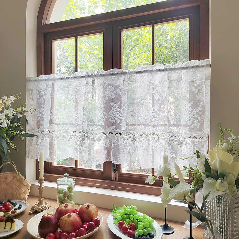 Französischer Vorhang – Romantisches Spitzen-Design – W100 x H50cm