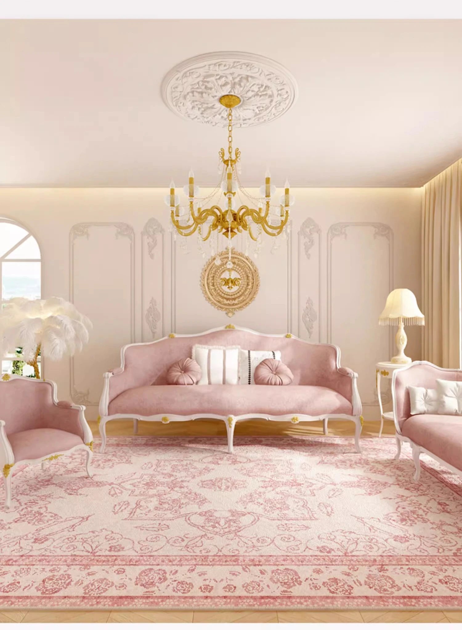 Perserteppich für Wohnzimmer – Leichter Luxus Polyester – Verschiedene Grössen