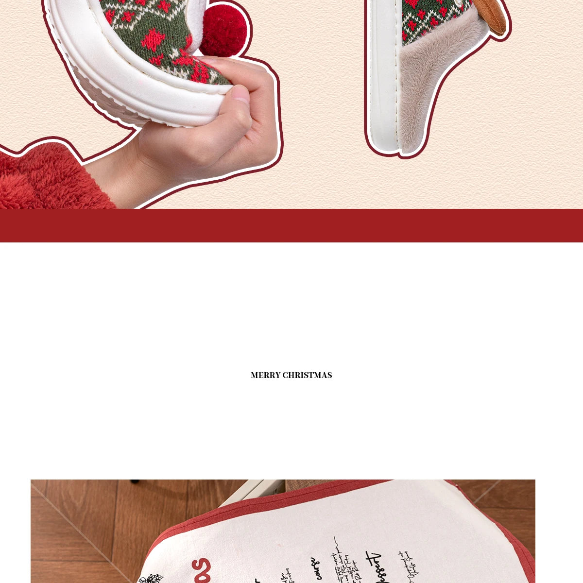 Damen Winterhausschuhe – Boho Rentier Design – Indoor Komfort