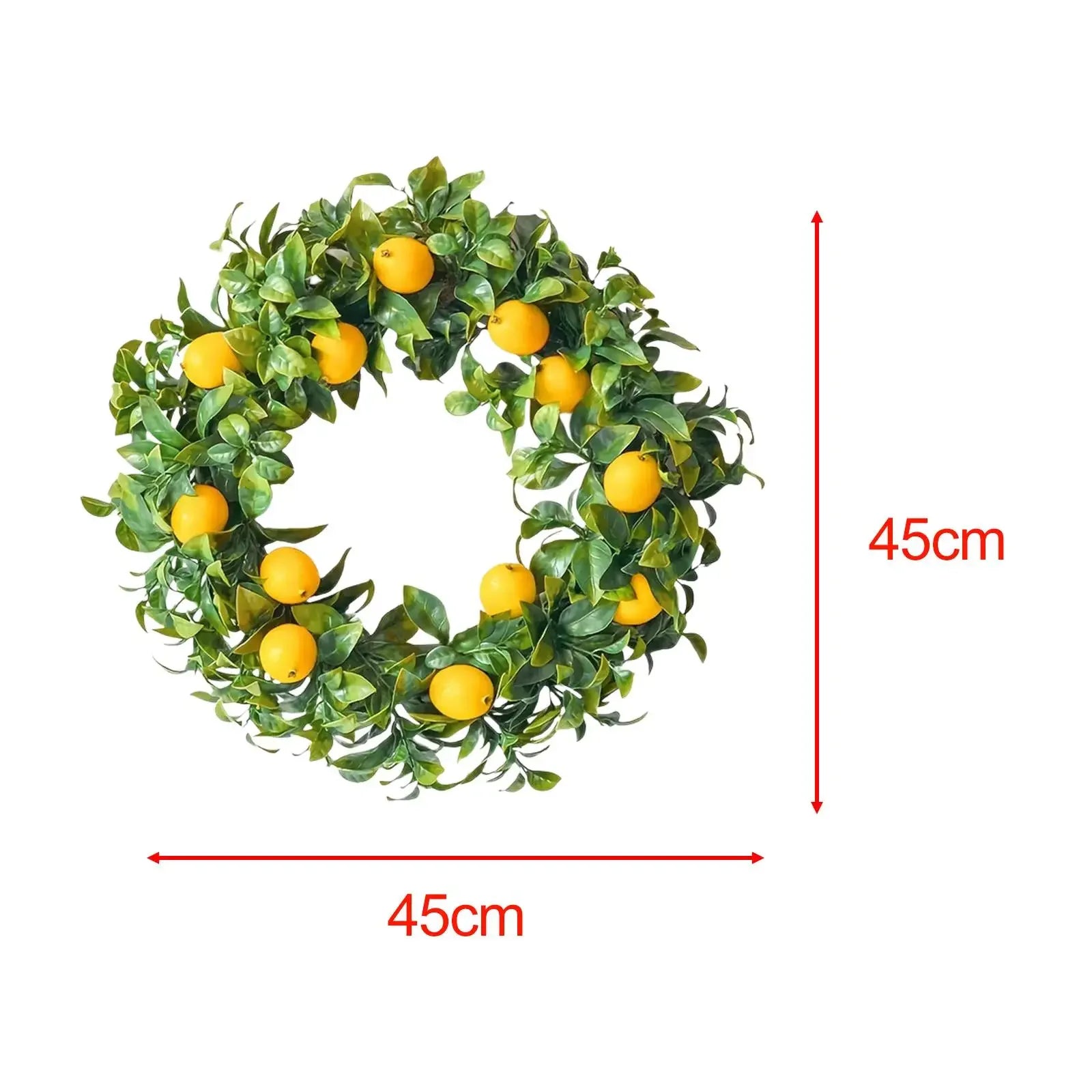Künstlicher Zitronenkranz – Handgefertigtes Design – 45cm Durchmesser