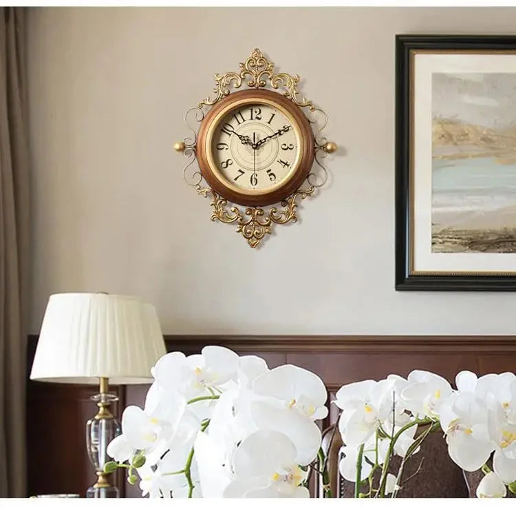 Wanduhr – Retro Metall Rund – Wohnzimmer Dekor