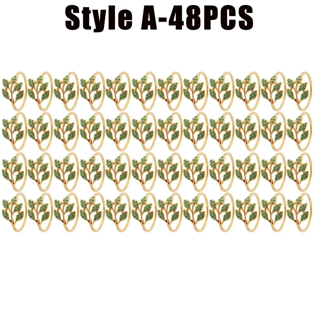 Serviettenringe – Elegantes Blatt-Design – Metallset