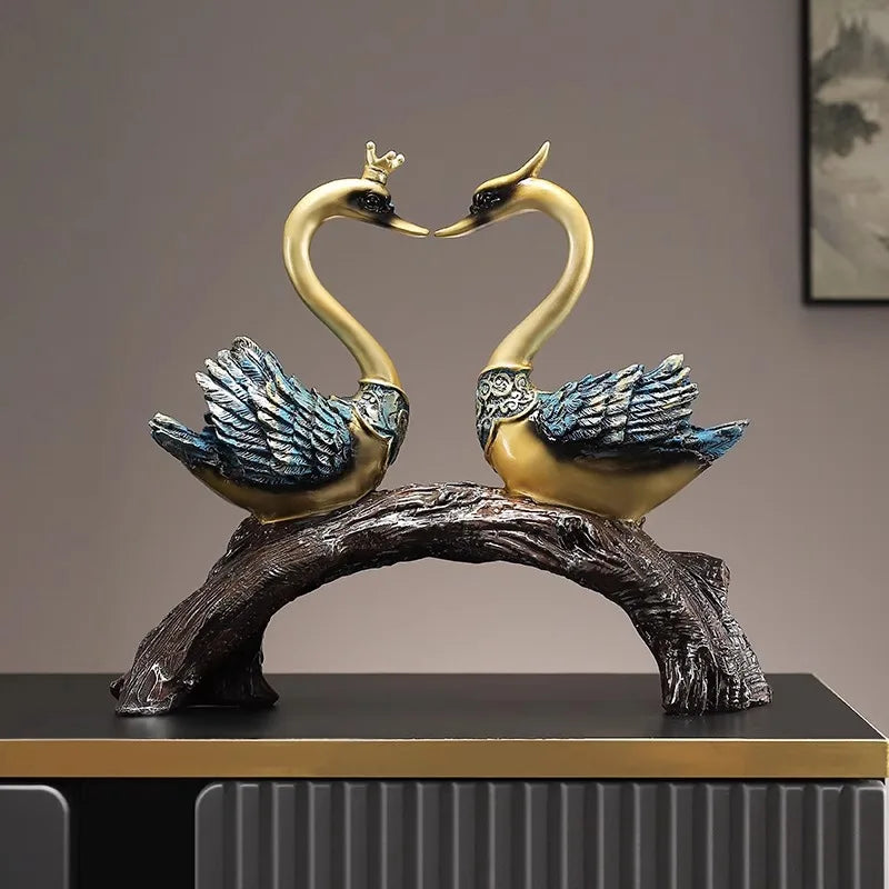 Schwanenornamente – Kunstharz-Design – Wohnzimmerdeko