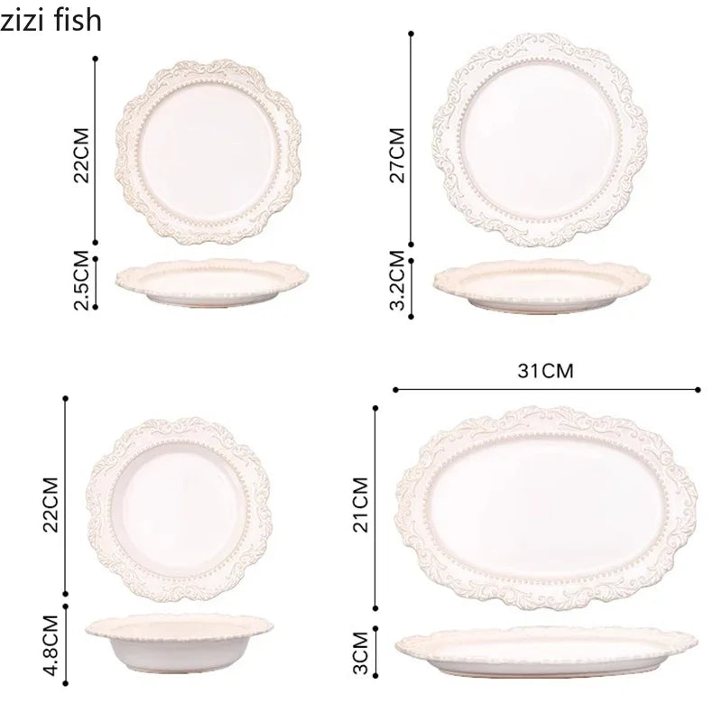 Vintage Keramikgeschirr – Reliefdesign – Verschiedene Grössen