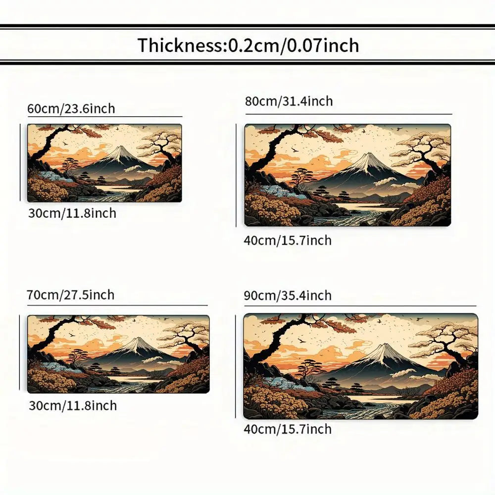 Mauspad im Japan-Stil – XXL Gummi Rutschfeste Schreibtischunterlage