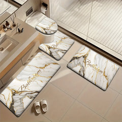 Luxus-Badset – Goldmarmor Design – Rutschfest & Soft