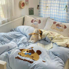 Niedliches Hunde Bettwäsche-Set – Einfaches Polyester – Queen Size