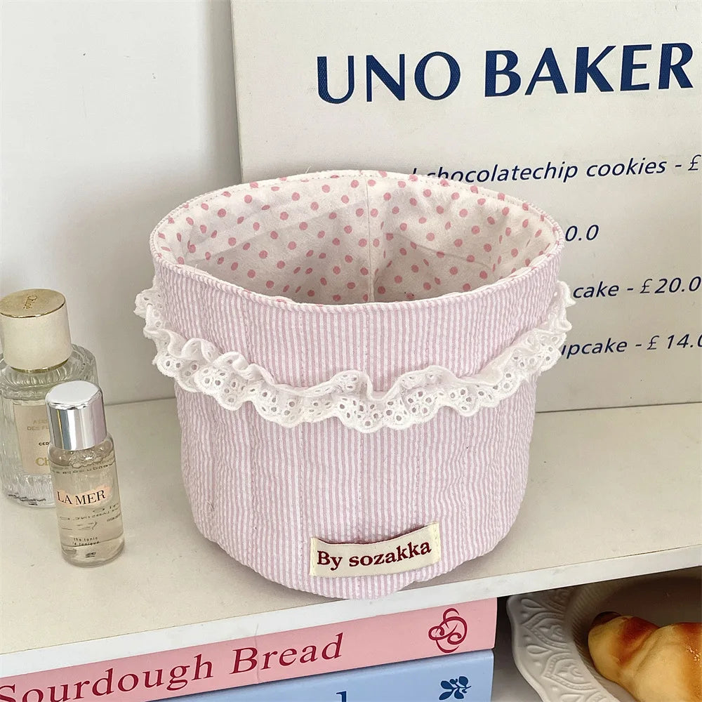 Koreanischer gesteppter Aufbewahrungskorb – Polyester Multifunktion