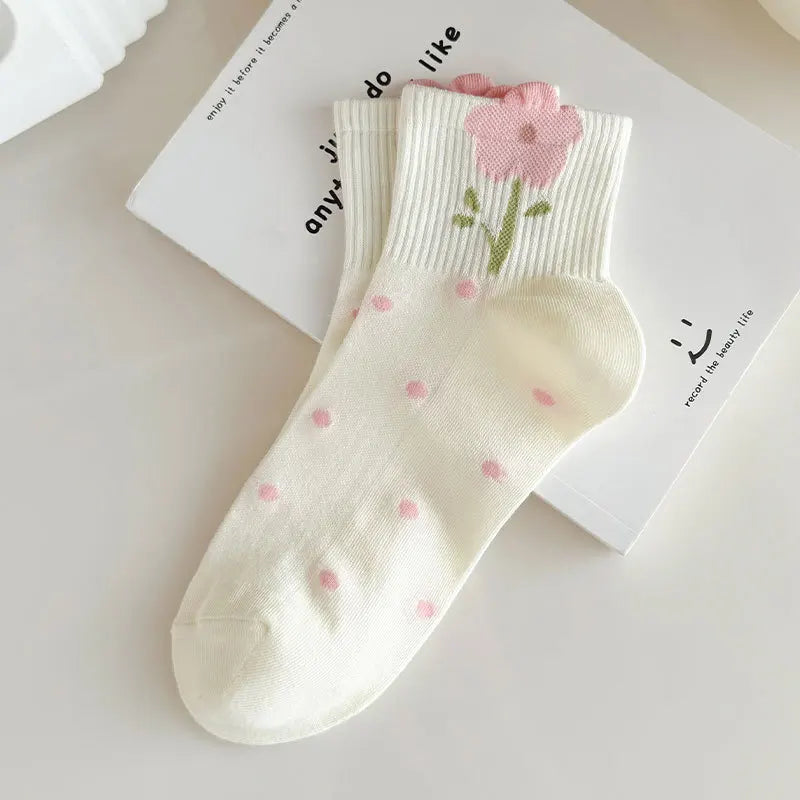 Casual Socken mit Schleifenmuster – Süss & Atmungsaktiv