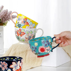 Keramik Kaffeetasse – Handbemaltes Design – 501-600 ml