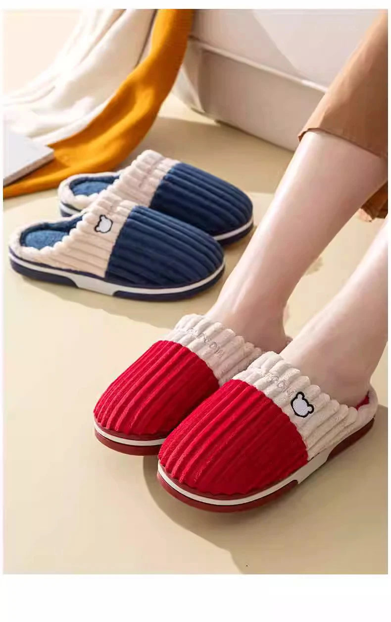 Herrenhausschuhe – Cord-Sohle rutschfest Winter