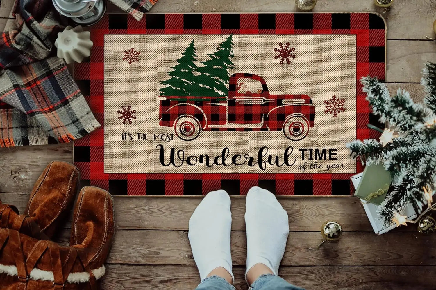 Weihnachts-Fussmatte – Moderne Polyester – 50x80 cm
