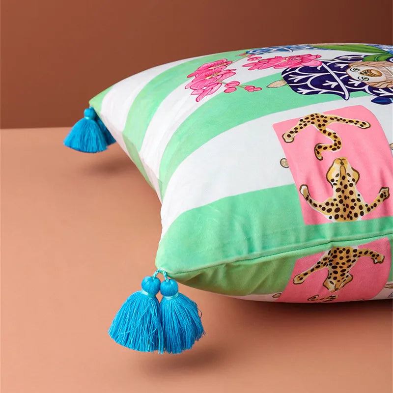 Samt Kissenbezug – Chinesischer Stil – 60x60cm