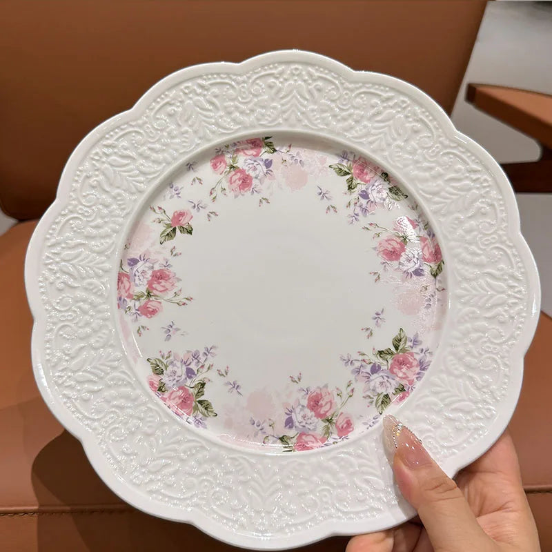 Keramikteller – Blumenmuster – 20.5 cm