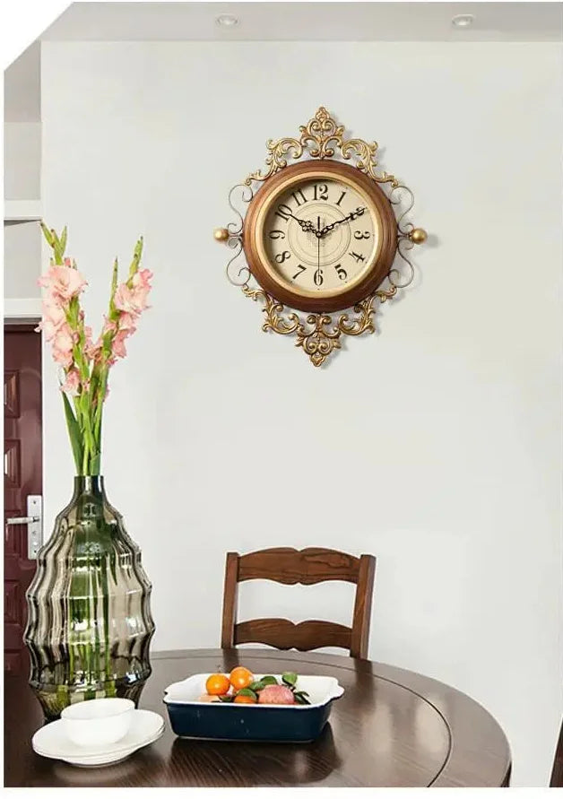 Wanduhr – Retro Metall Rund – Wohnzimmer Dekor