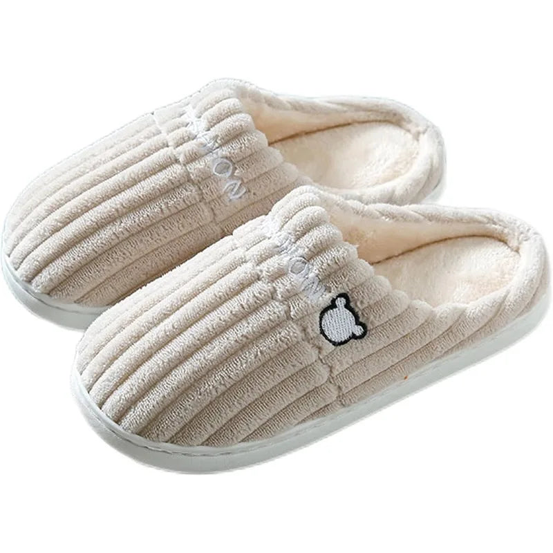 Baumwollhausschuhe – Cord & Plüsch – Heimkomfort