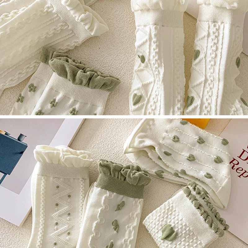 Blumenmuster Socken – Weiches atmungsaktives Set