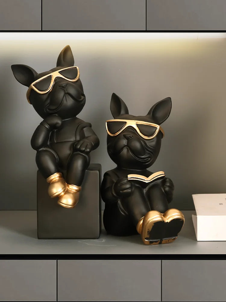 Französische Bulldogge Buchstützen – Harz Nordic Dekor