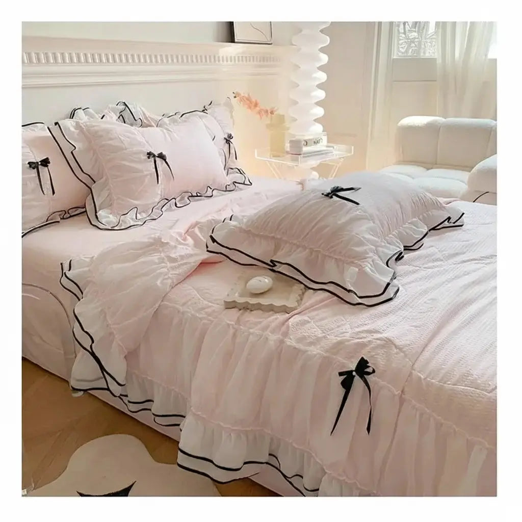 Sommersteppset – Spitze & Schleifendesign – 200x230cm