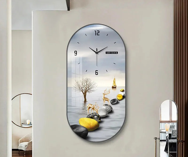 Luxus-Wanduhr – Kristallporzellan – 40x80 cm