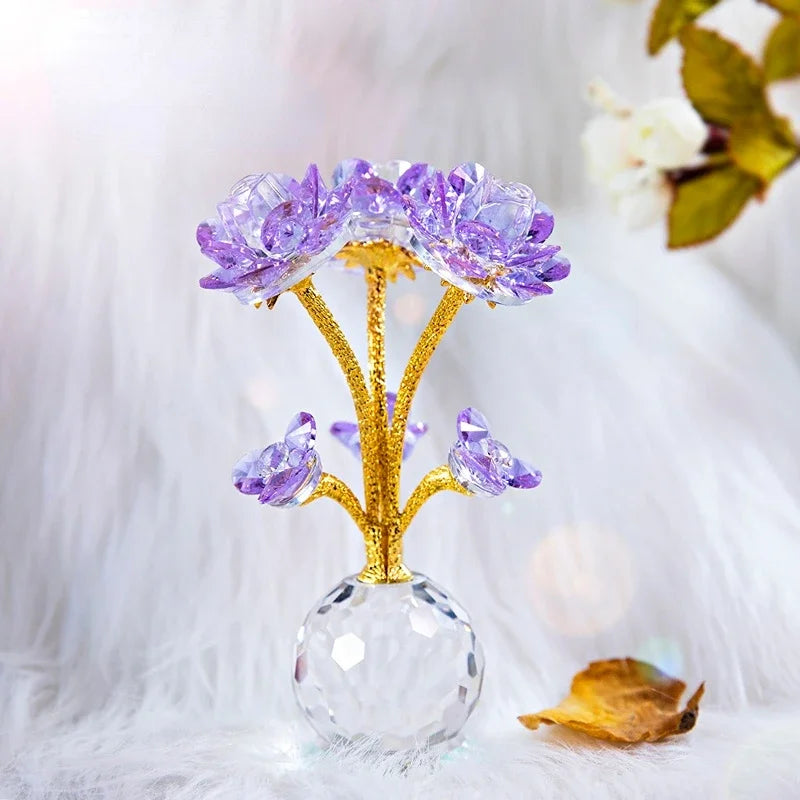 Kristall-Blumenornament – Handgemacht Modern – 15.5x8cm