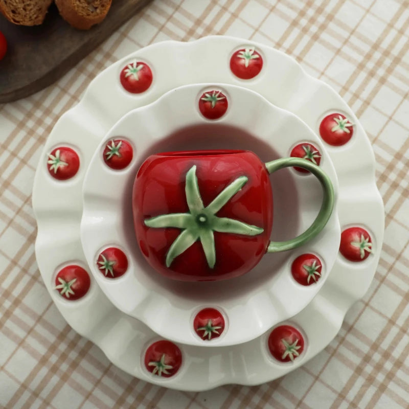 Nordic Keramik Becher Set – Handbemaltes Design