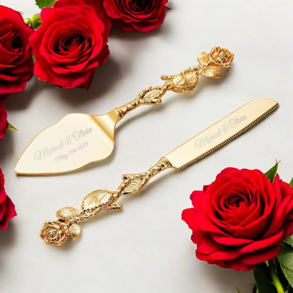 Hochzeitstorten-Set – Vintage Metall Rose – Persönlich