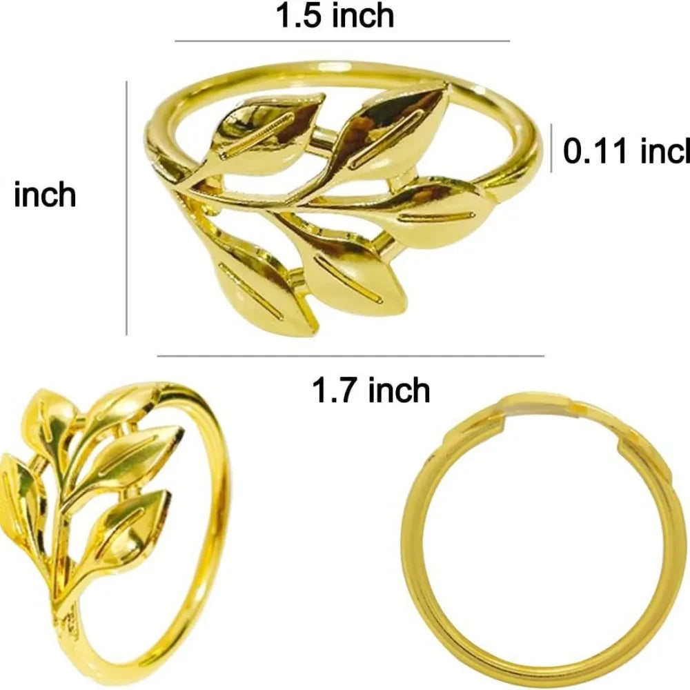 Serviettenringe – Metallblatt-Design – 6er Set