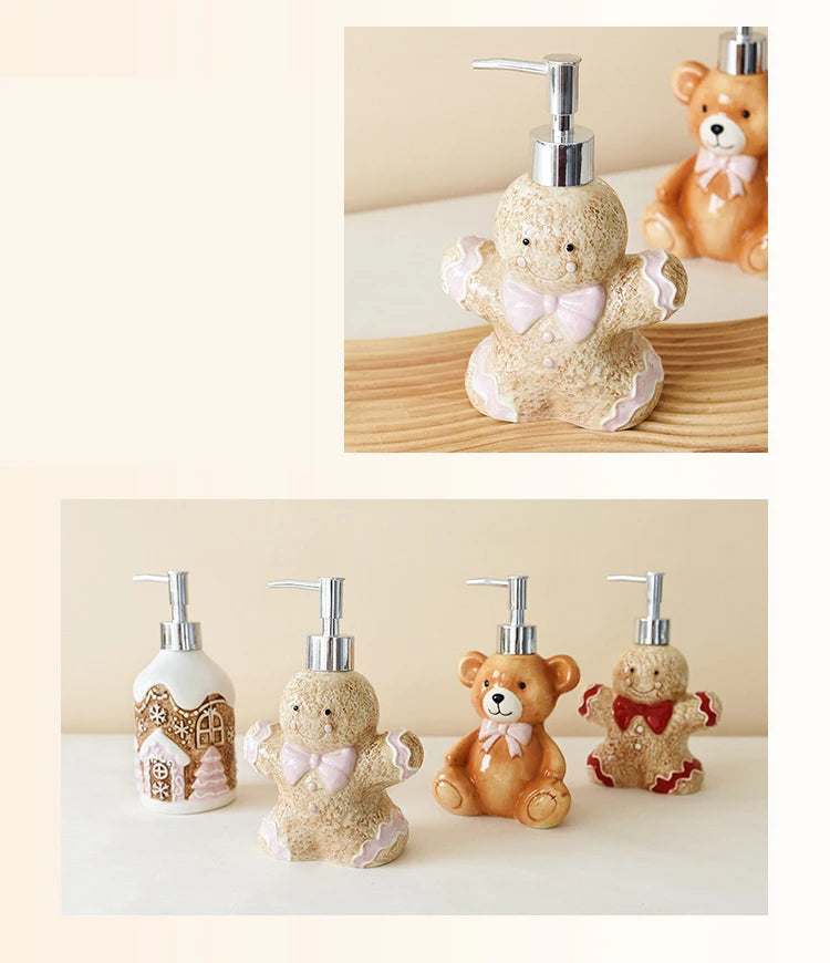 Keramik Seifenspender – Festliches Bär Design – 350ML