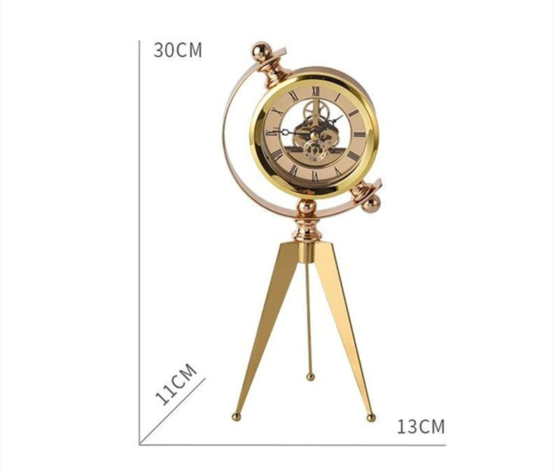 Moderne Metall-Tischuhr – Leichter Luxus, Rund