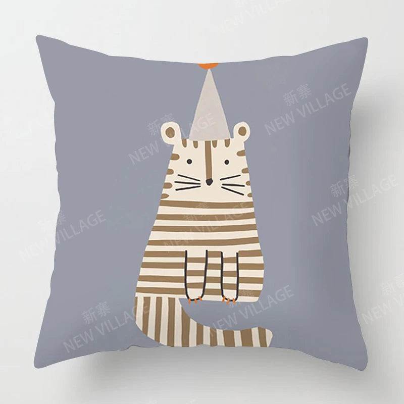 Boho Plüsch-Kissenbezug in Geometrischem Muster 45x45 cm