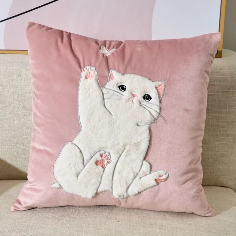 Dekokissenbezug – Gestickter Polyester Quadrat (45X45CM)