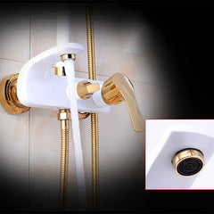 Regenbrausesystem – Messing Weissgold – Badezimmer Eleganz