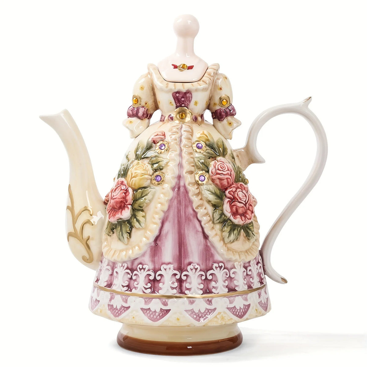 Keramik Kaffeehalter – Handbemalter 3D-Rosendeckel