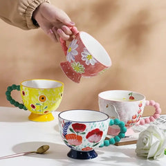 Handbemalte Keramiktassen – Süss & Grosse Kapazität