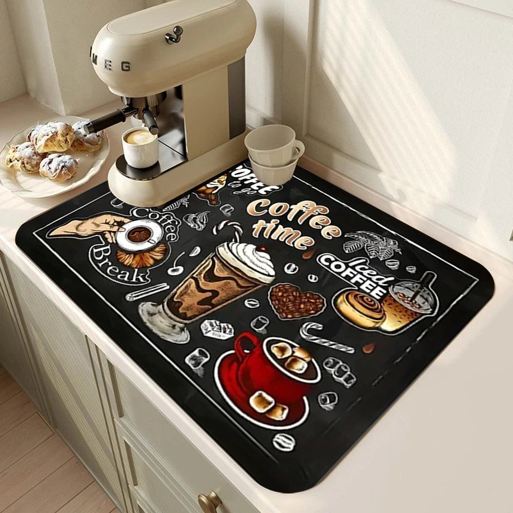Kaffeemaschinenmatte – Modern Gummi – 20x30cm bis 50x80cm