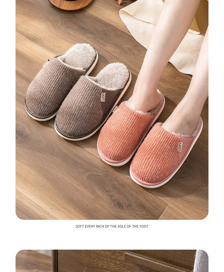 Winterhausschuhe – Baumwolle & Plüsch – Innen Komfort