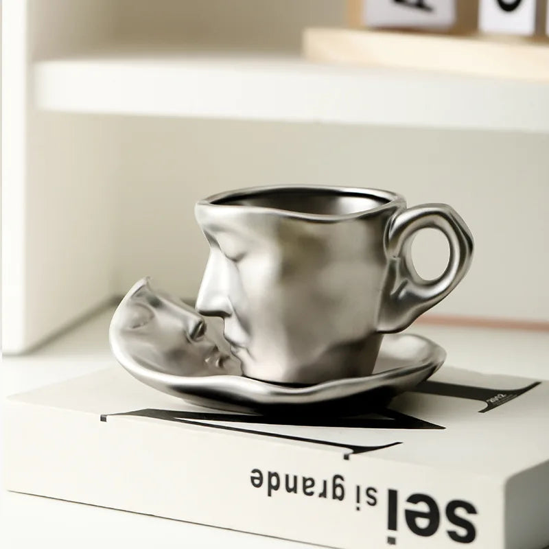 Keramik Face Kiss Tasse – Porzellan Handgriff Set