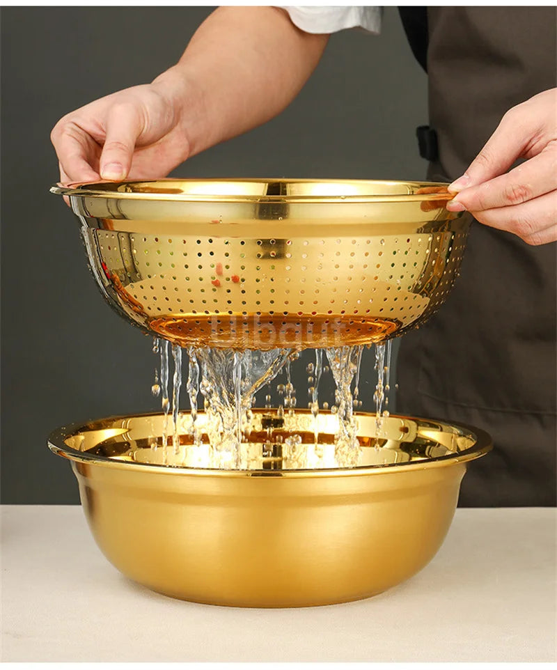 Sieb – Goldener Edelstahl – Verschiedene Grössen