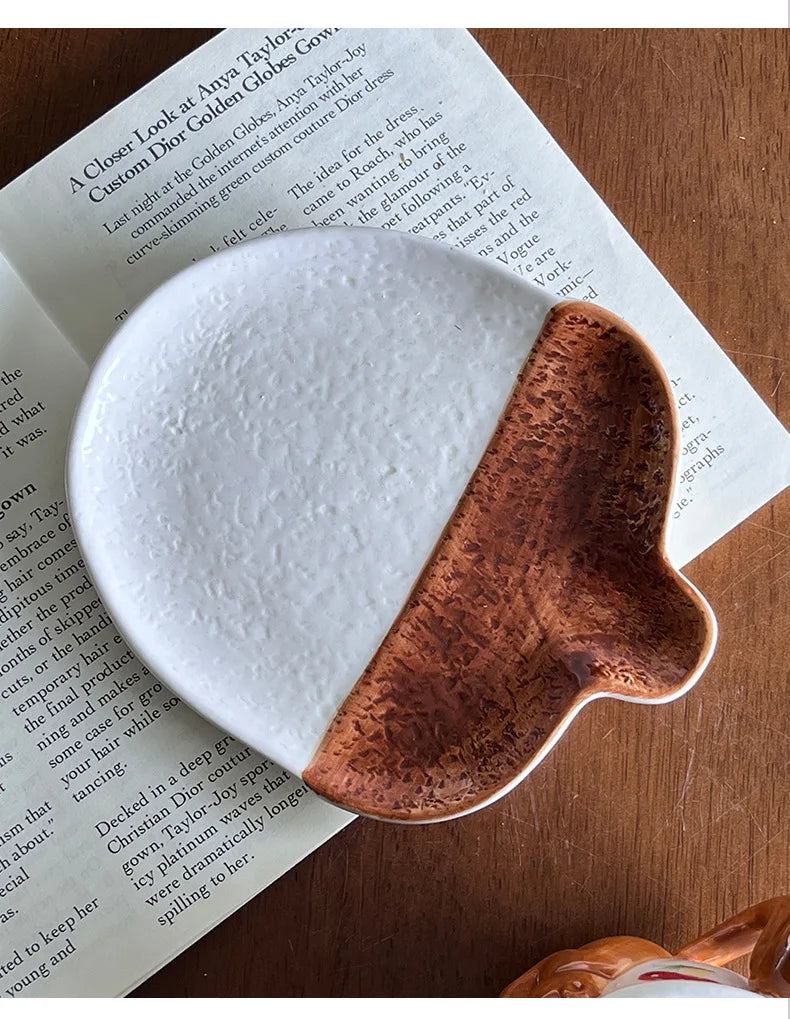 Porzellan-Teetasse & Untertasse - Eichhörnchen-Design - 350ml