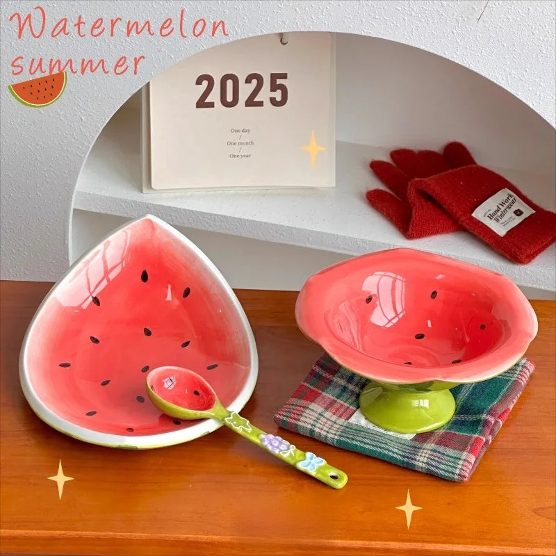 Wassermelonen-Geschirr – Keramikunterglasur-Set