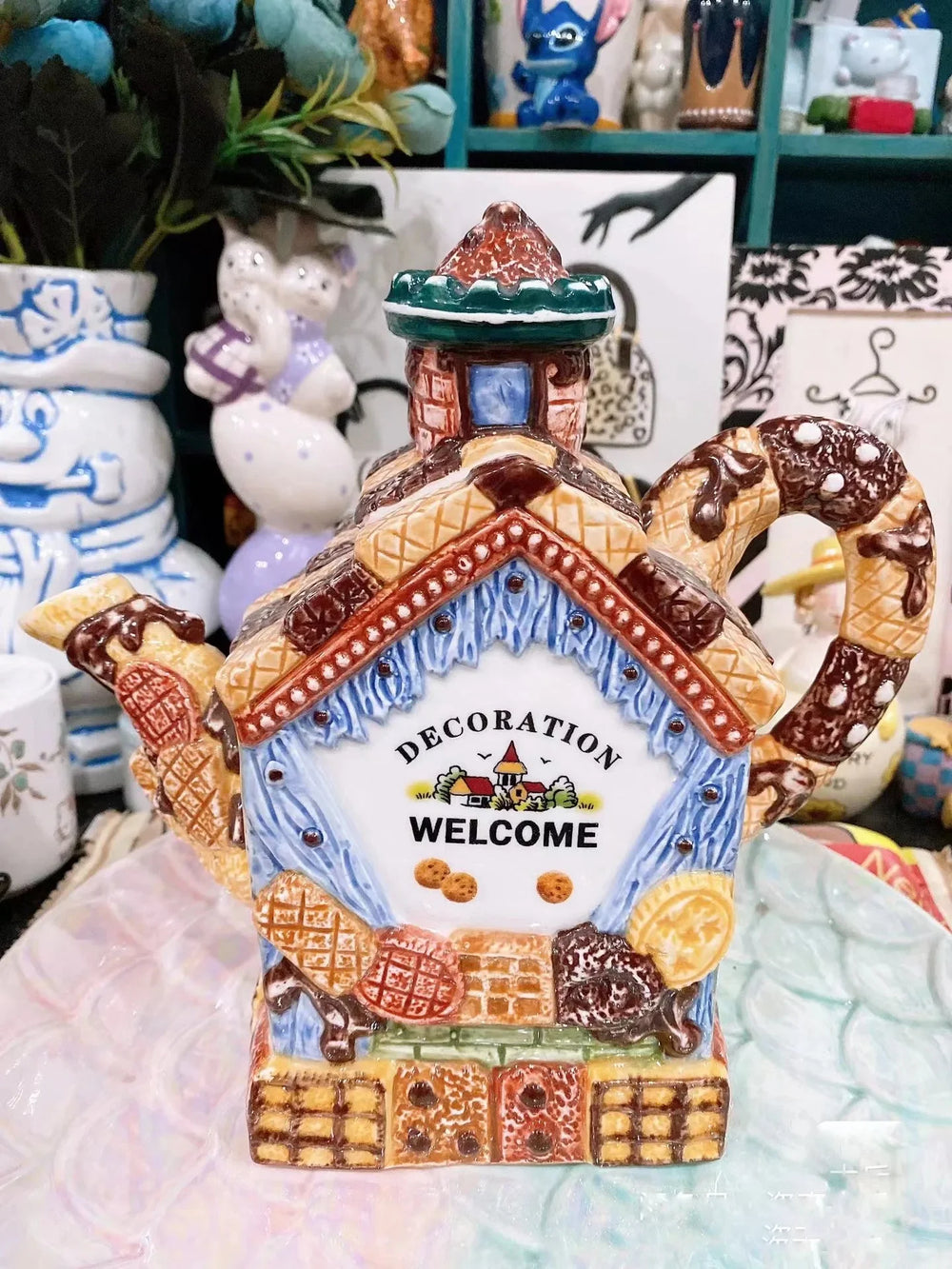 3D-Relief-Keramikgeschirr bunt handgezeichnet in mehrfarbiger Ausführung