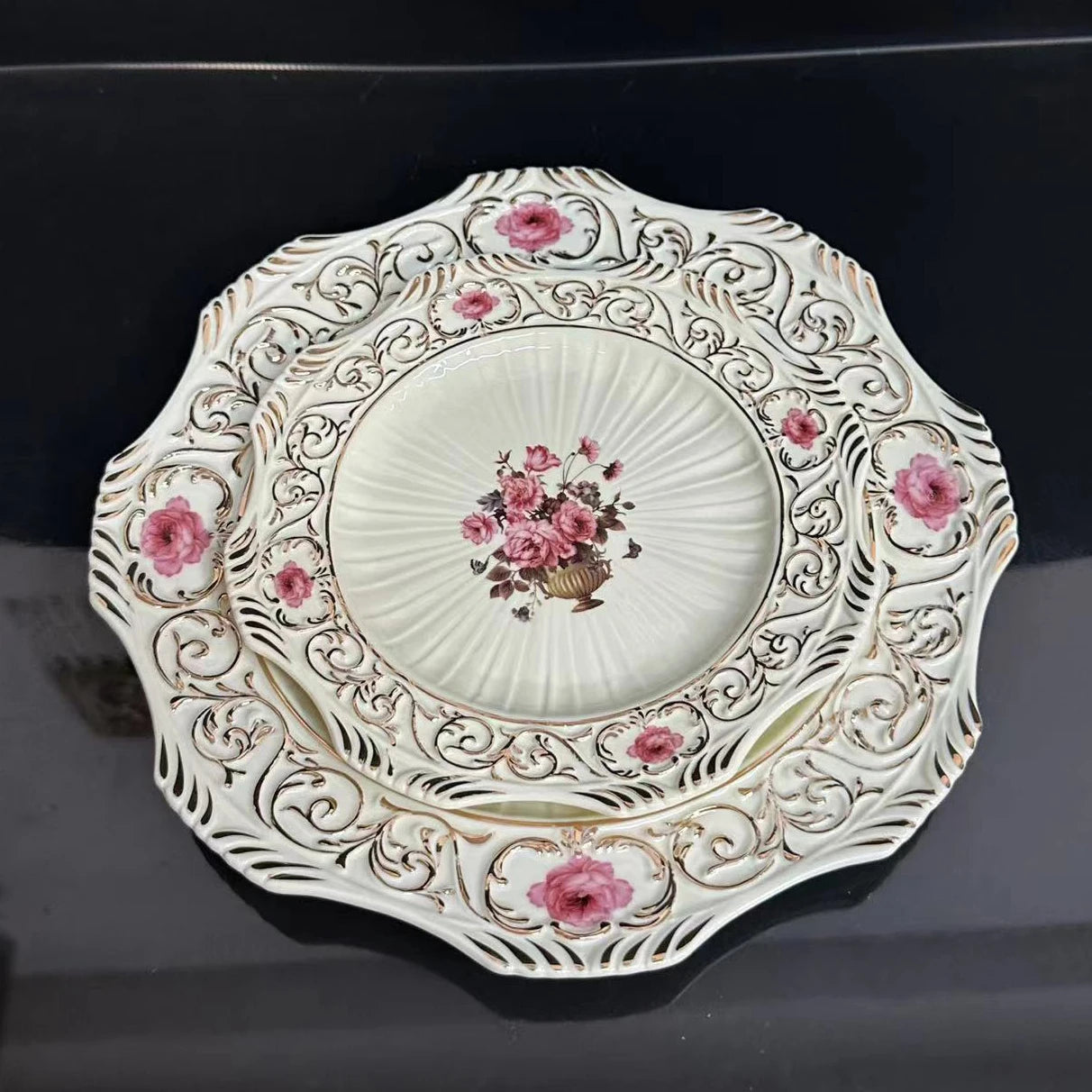 Bone China Kaffee-Set – Europäisch Handbemalt 1.0L