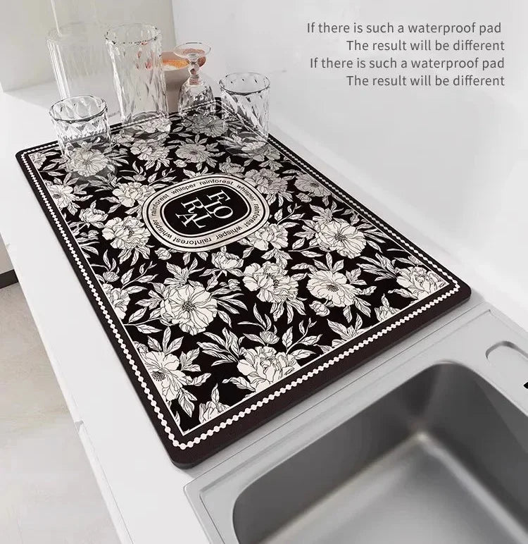 Floral Abtropfmatte – Diatomeen-Schlamm & Schwamm – Verschiedene Grössen