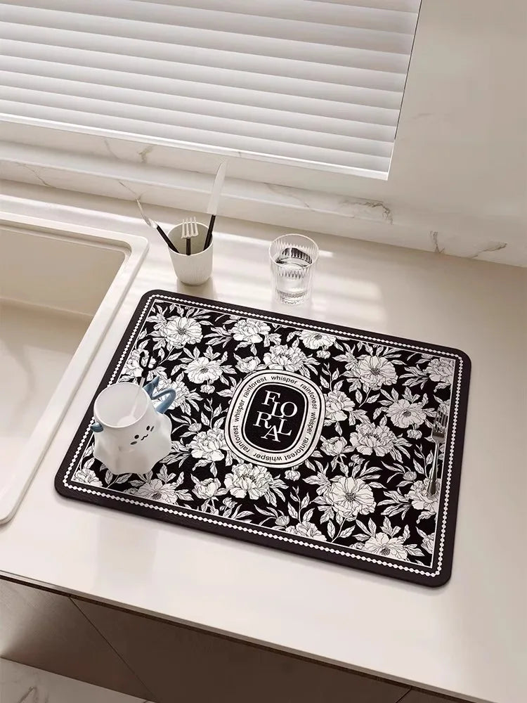 Floral Abtropfmatte – Diatomeen-Schlamm & Schwamm – Verschiedene Grössen